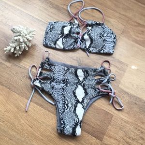 High waisted snake kini // reversible